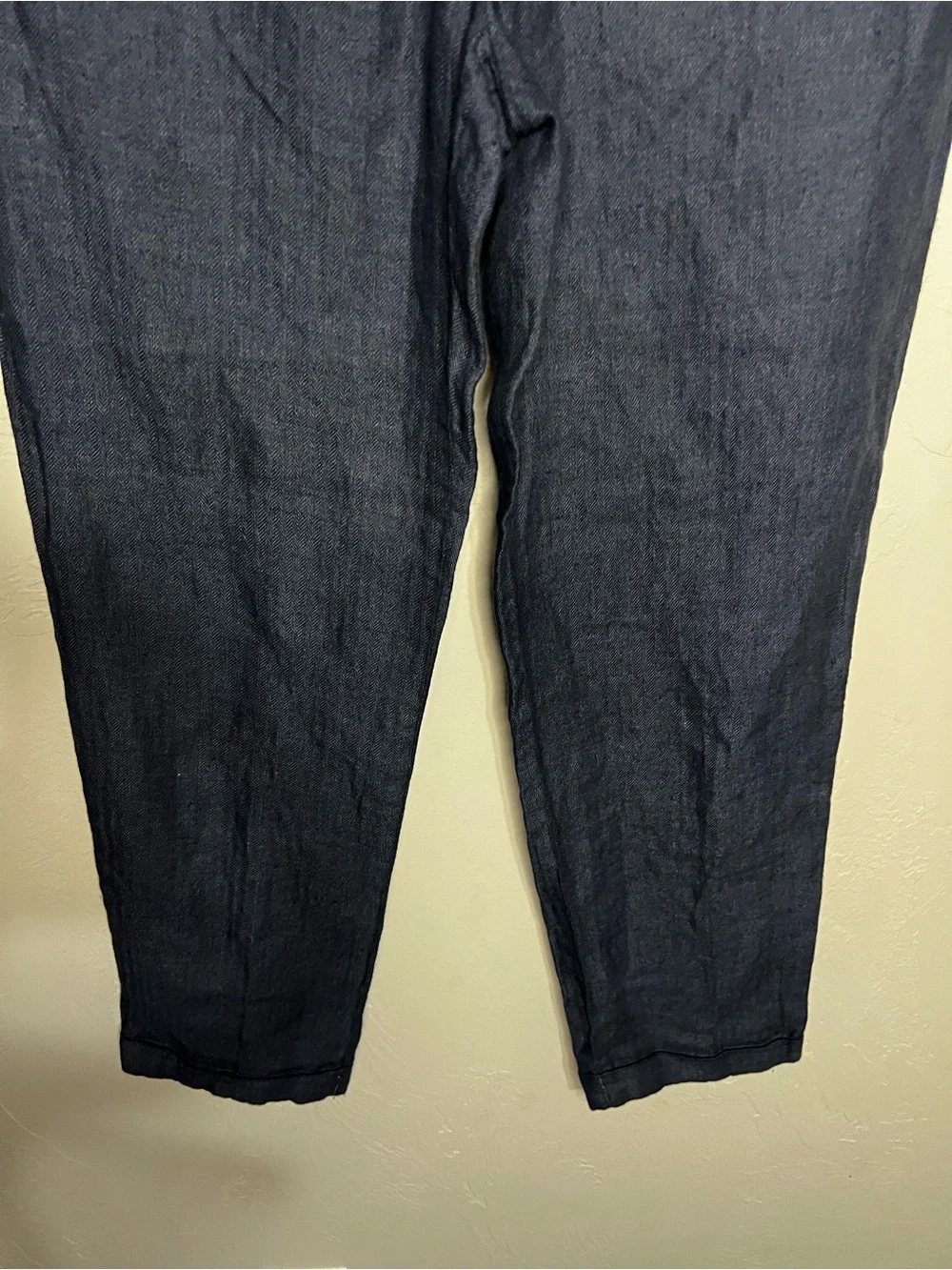 J.Crew Café Capri Blue Linen Blend Slim Crop Office Career Preppy Pants